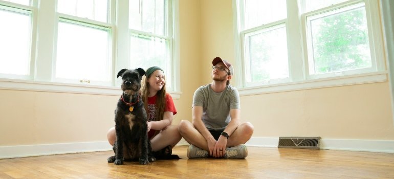 Family in a new home