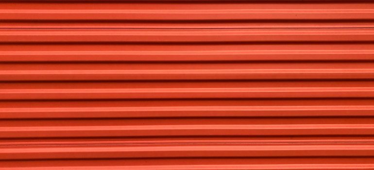 Orange metal door