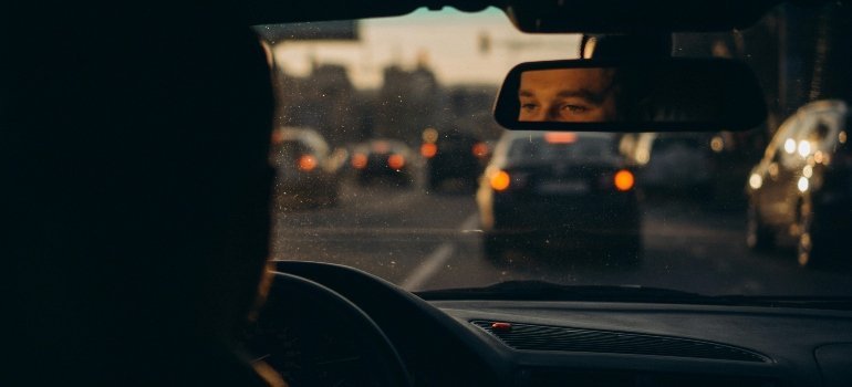 Man Driving in Traffic