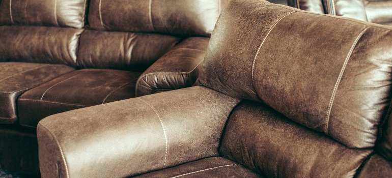 Couch with shiny finish