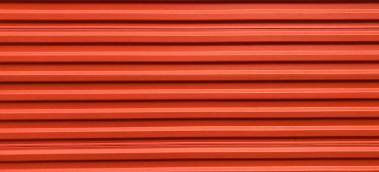 Orange metal door