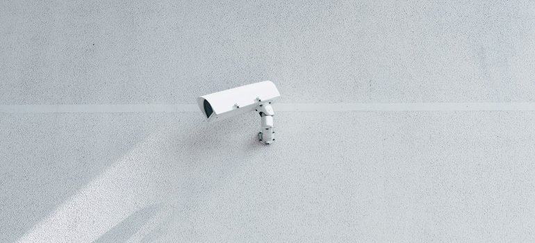 Securit camera on a wall in Alexandria storage rentals
