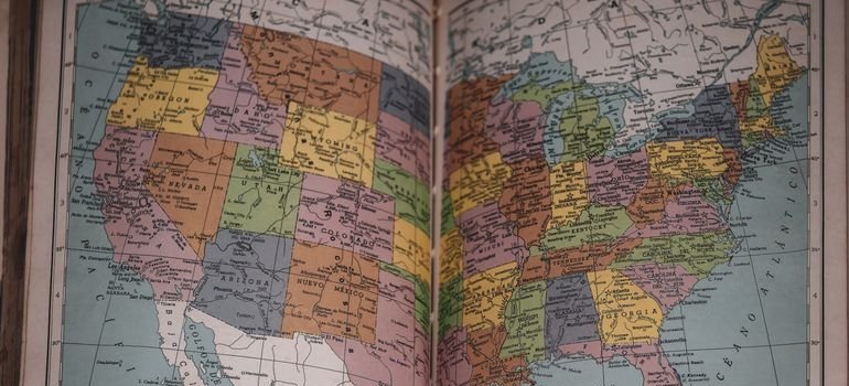 Map of the U.S. states.