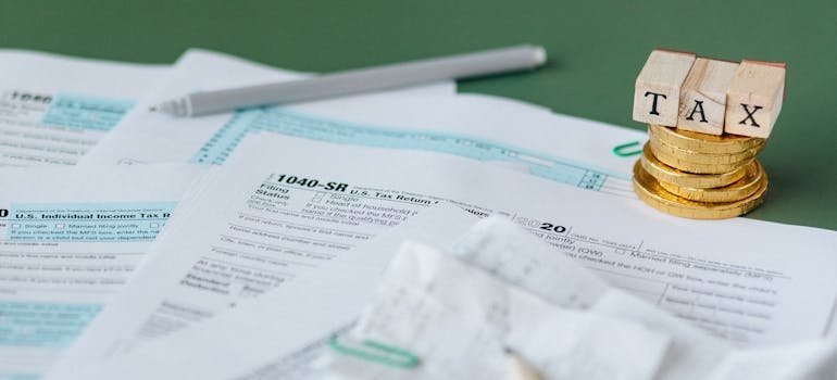 Tax papers on the table.